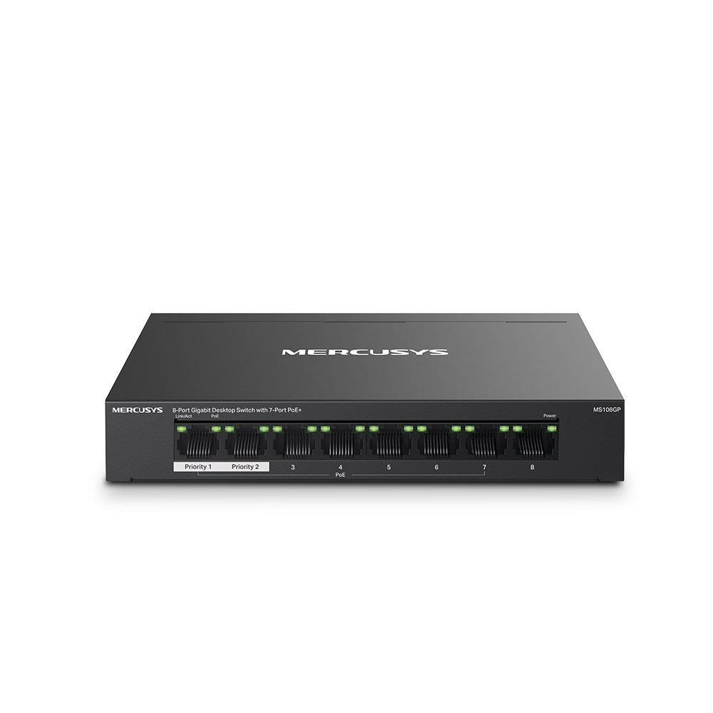 Switch Mercusys MS108GP - Czarny Metalowy — zdjęcie 1 z 3