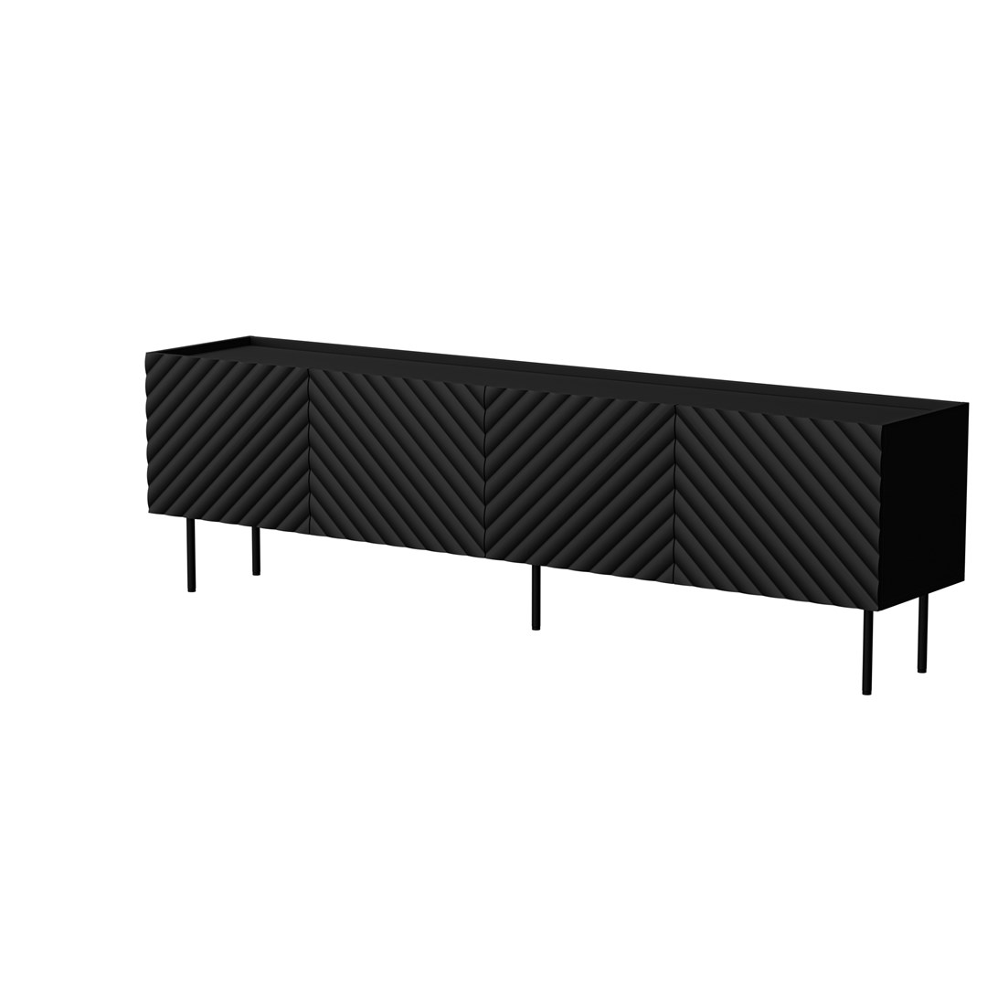 Szafka RTV 4D LUCCA 200x40x59 czarny — zdjęcie 1 z 4