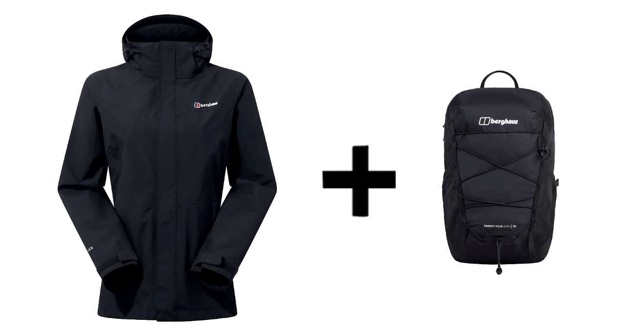 Kurtka Berghaus Hillwalker IA Shell M Czarna + Plecak — zdjęcie 1 z 7