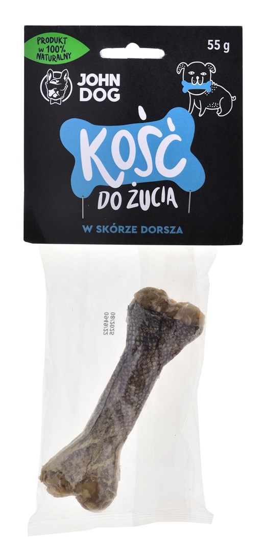 JOHN DOG Kość do Żcucia z dorszem - 12 cm — zdjęcie 1 z 2