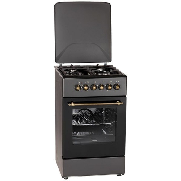 Kuchnia gazowo-elektryczna MPM-56-KRM-13 50 cm Czarna Retro — zdjęcie 1 z 5