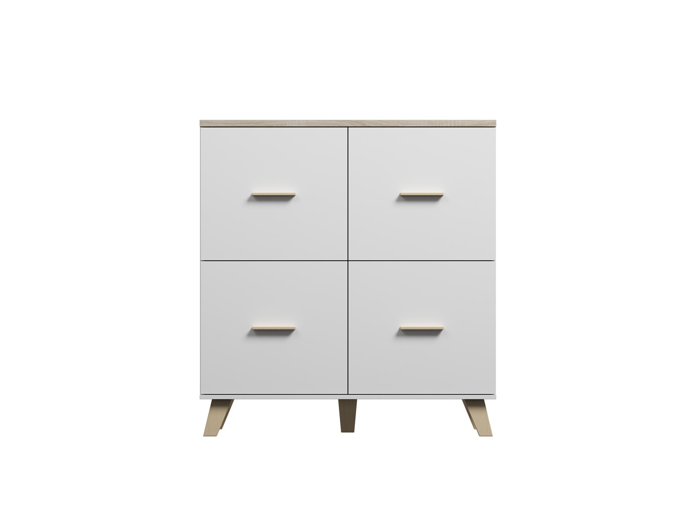 Komoda LOTTA 110 4D biały+dęb sonoma — zdjęcie 1 z 7
