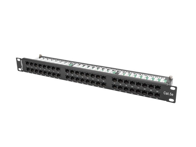 Patch panel Lanberg PPU5-1048-B, 1U, 48xRJ-45 — zdjęcie 1 z 5