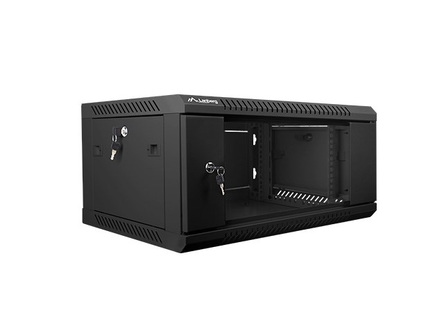 Szafa jednosekcyjna Lanberg WF01-6404-10B, 4U, czarna — zdjęcie 1 z 4