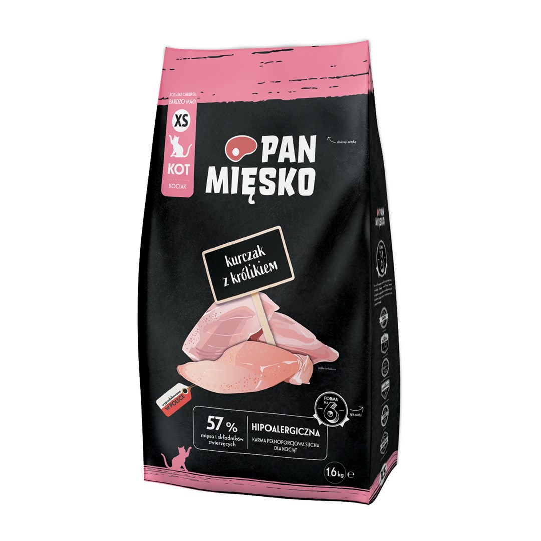 Pan Mięsko Kurczak z Królikiem Sucha Karma XS 1,6kg
