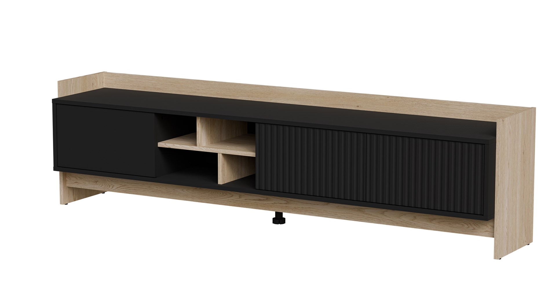 Szafka RTV PORTO 3D 190x38x50 dęb/czarny — zdjęcie 1 z 4