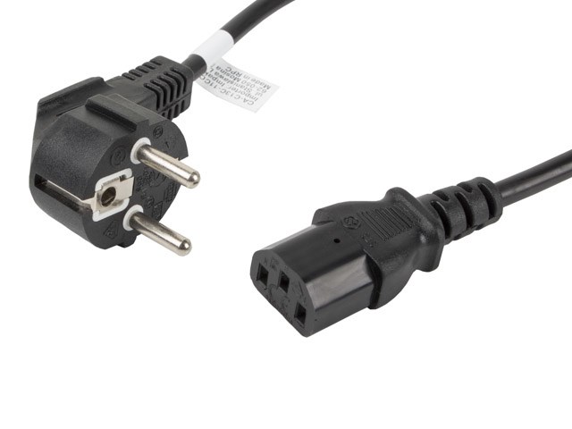 Kabel Lanberg CA-C13C-11CC-0018-BK, 1,8m, czarny — zdjęcie 1 z 4