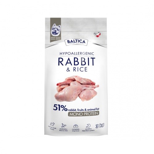 BALTICA NUTRACEUTIC Hypoallergenic Rabbit & Rice XS/S 3kg — zdjęcie 1 z 2
