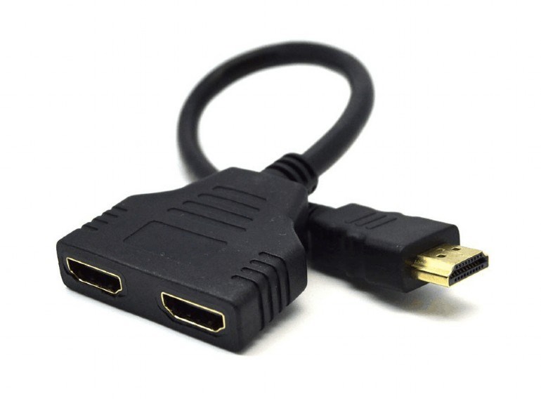 Adapter GEMBIRD DSP-2PH4-04: HDMI M - 2x HDMI F, 0,20m, czarny — zdjęcie 1 z 2