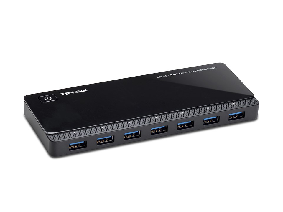 Hub TP-LINK UH720, 7x USB 3.0, Czarny — zdjęcie 1 z 4