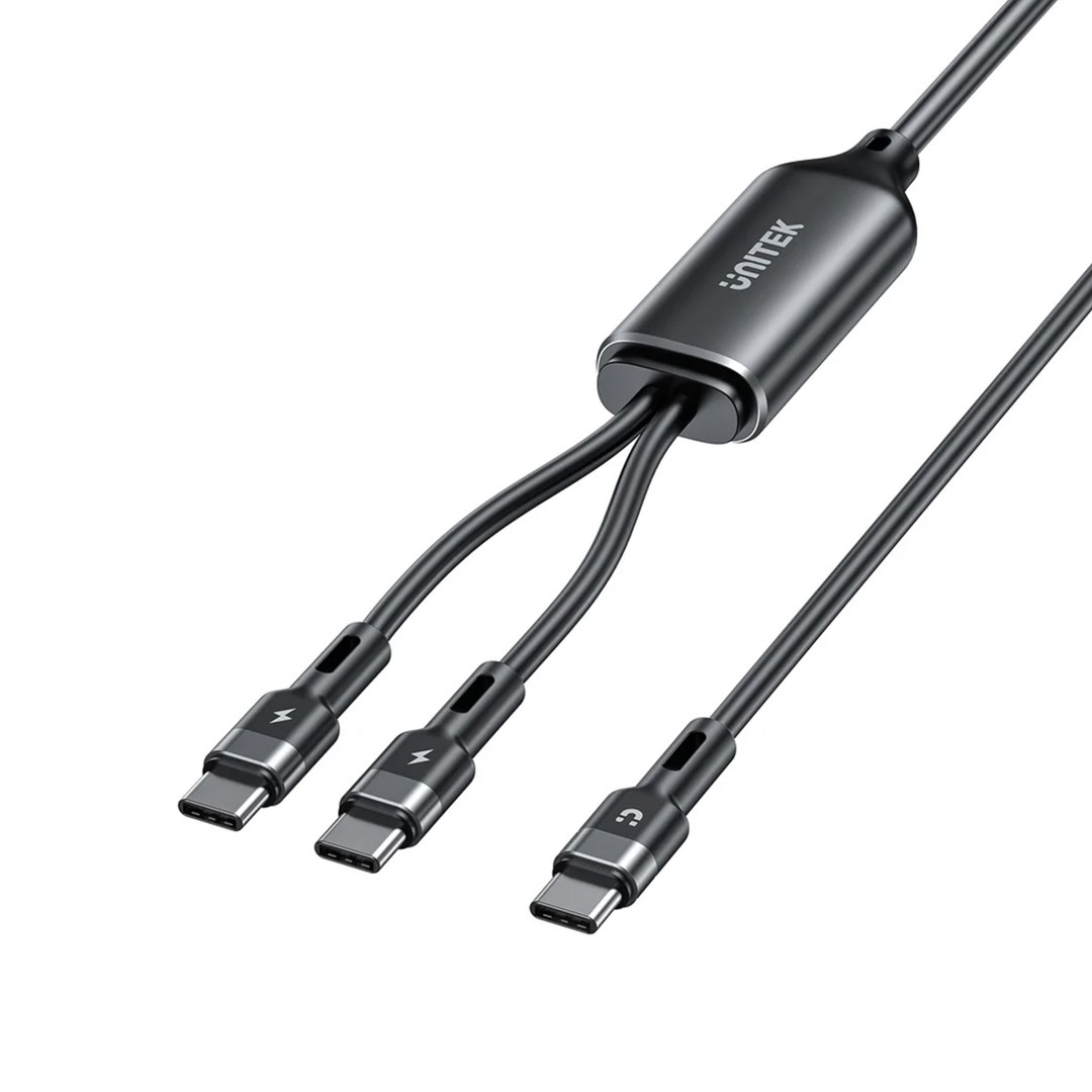 UNITEK KABEL USB-C 2W1 PD 100W 1,8M — zdjęcie 1 z 2