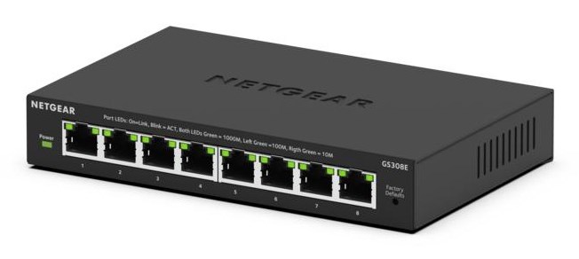 Switch Netgear GS308E-400EUS 8-portowy Niezarządzany — zdjęcie 1 z 6