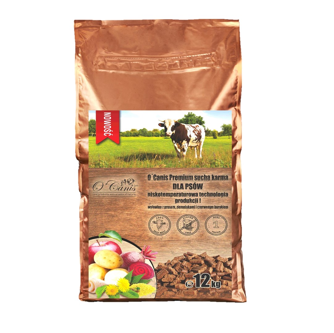 O'Canis Premium 12kg Wołowina, Proso, Ziemniaki, Czerwony Burak