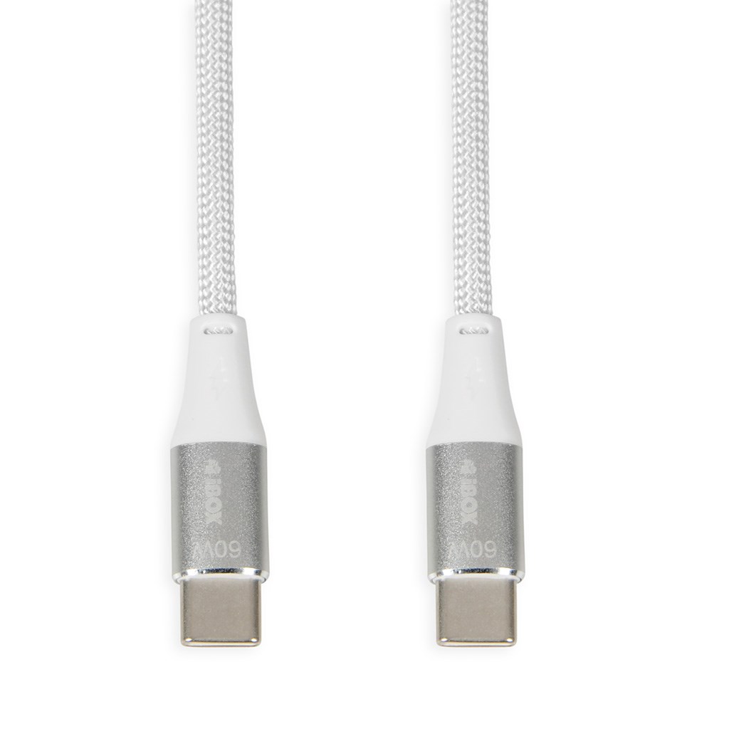 KABEL I-BOX USB TYP-C 60W 1M PD/QC BIAŁY — zdjęcie 1 z 3