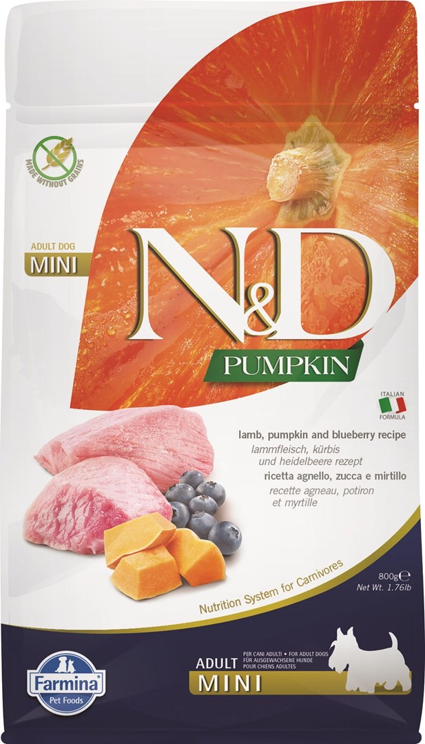 FARMINA N&D Pumpkin Dog Lamb & Blueberry Adult Mini 800g — zdjęcie 1 z 2