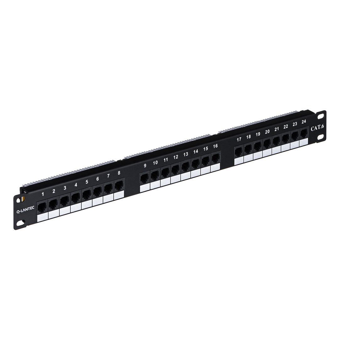 Q-LANTEC Patch panel UTP kat.6, 24 porty LSA 1U — zdjęcie 1 z 3