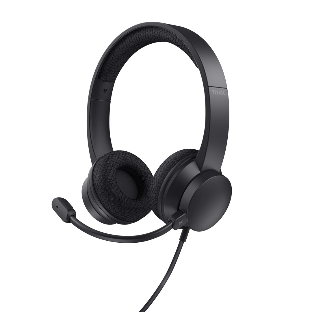 Zestaw śluchawkowy Trust HS-260 ENC Black — zdjęcie 1 z 8