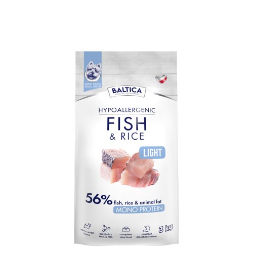 BALTICA NUTRACEUTIC Hypoallergenic Fish & Rice Light XS/S 3kg — zdjęcie 1 z 2