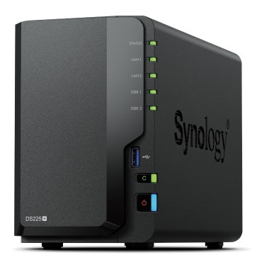 NAS Synology DS225+; 2x 3.5" HDD/SSD; Intel Celeron J4125