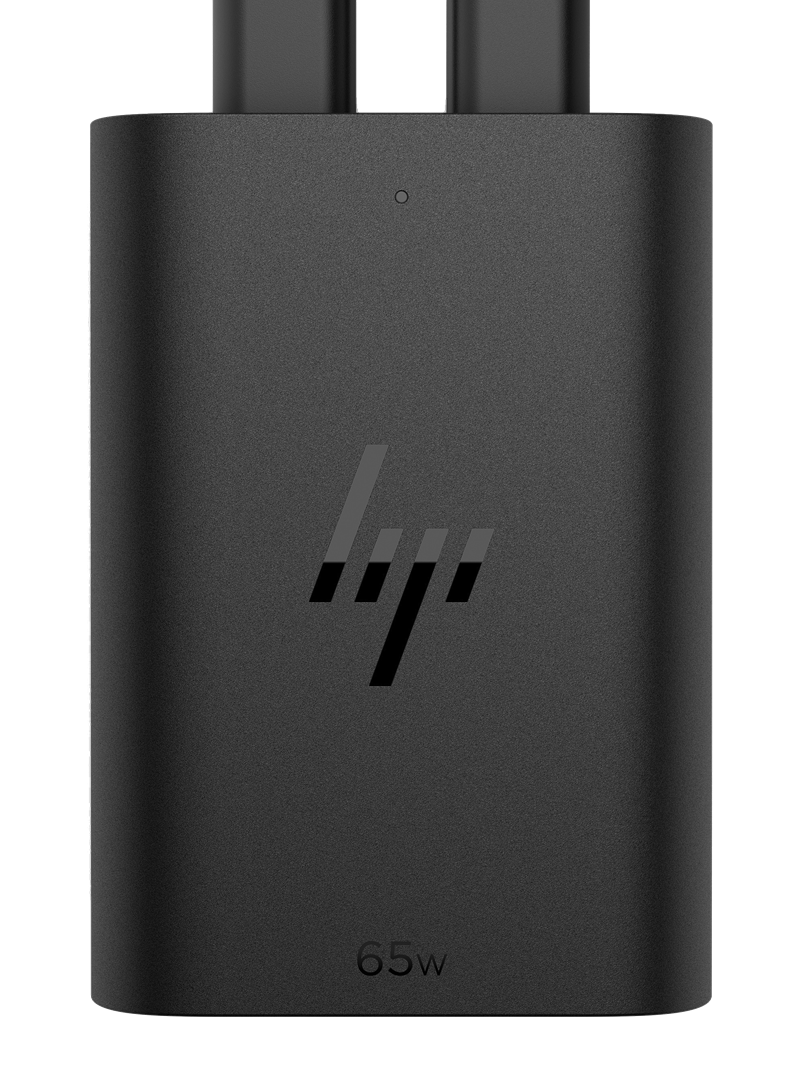 Zasilacz sieciowy HP 65W GaN Laptop Charger 2xUSB-C czarny — zdjęcie 1 z 7