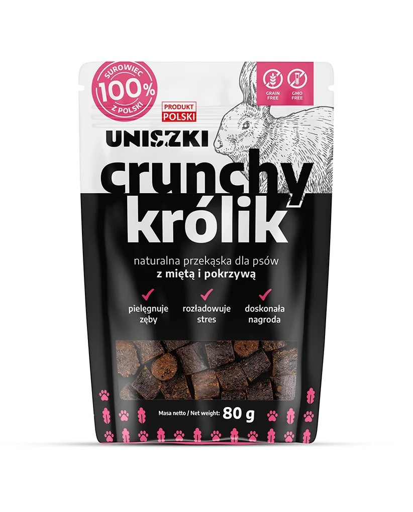 UNISZKI Crunchy królik - Mięta Pokrzywa 80g — zdjęcie 1 z 2