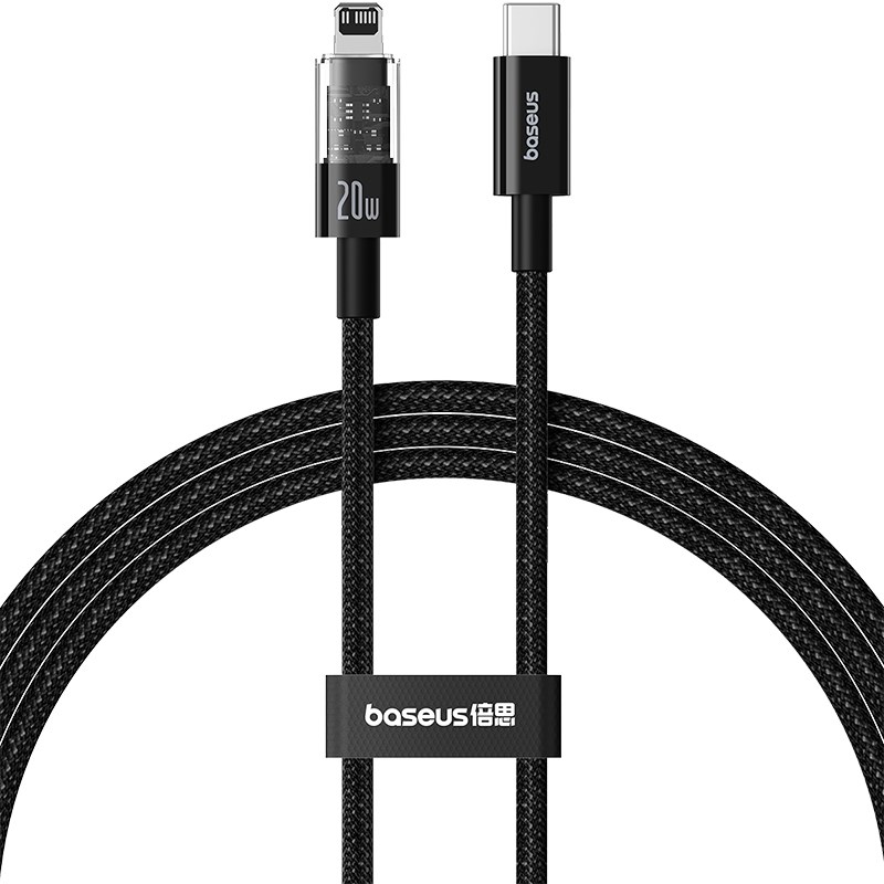 Kabel Baseus Gem USB C-Lightning 20W 1m (czarny) — zdjęcie 1 z 6