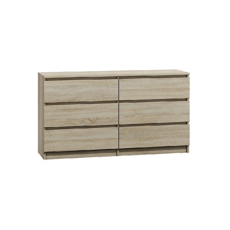 M6 MALWA KOMODA 140CM 6 SZUFLAD SONOMA — zdjęcie 1 z 4