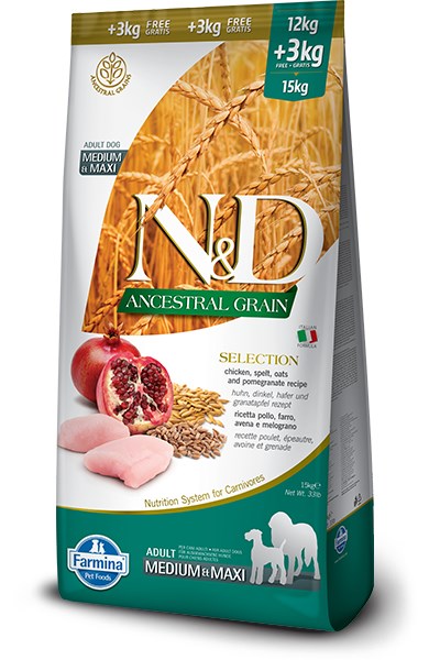 FARMINA N&D Ancestral Grain Selection Adult Medium & Maxi 15kg — zdjęcie 1 z 8