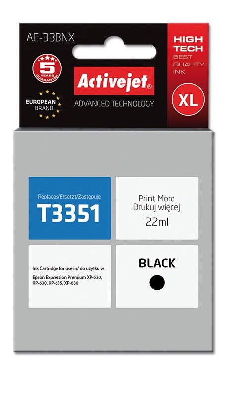 Activejet AE-33BNX Tusz 22ml czarny Epson