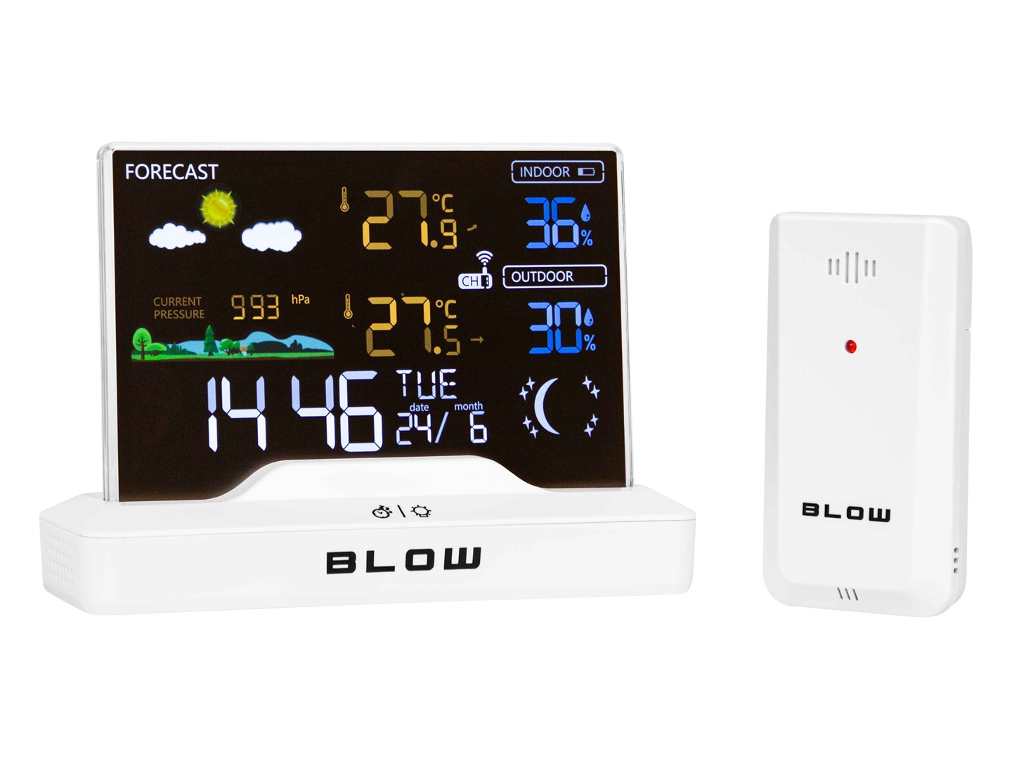 BLOW STACJA POGODOWA WS104 BIAŁA — zdjęcie 1 z 4