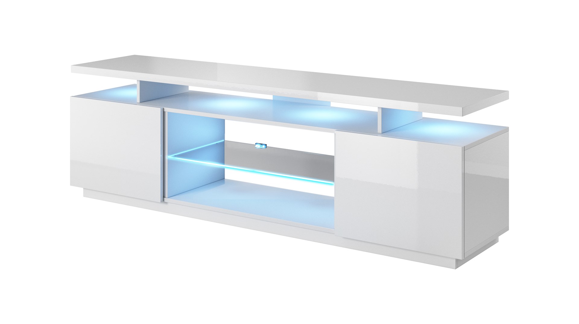 Szafka RTV EVA 180x40x52 biały/biały połysk — zdjęcie 1 z 4