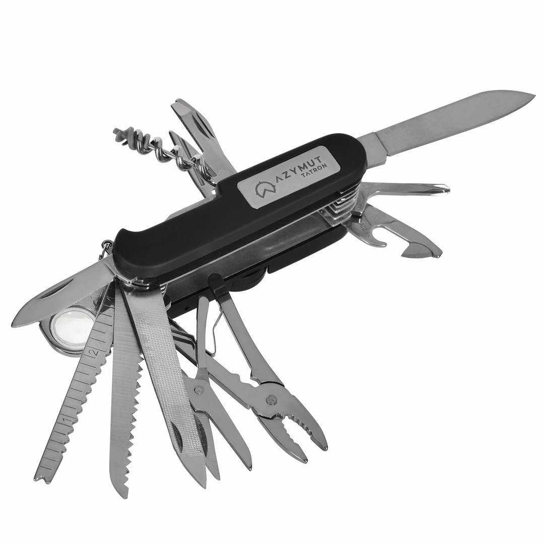 Scyzoryk AZYMUT Tatron - 25 narzędzi, 90mm czarny — zdjęcie 1 z 8