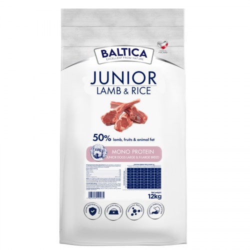 BALTICA NUTRACEUTIC Hypoallergenic Junior Lamb & Rice L / XL 12kg — zdjęcie 1 z 2