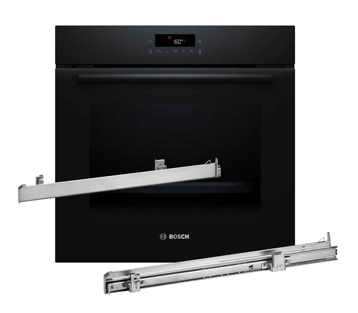 Piekarnik BOSCH HBA571BB4 czyszczenie pyroliza + prowadnice teleskopowe 1 poziomowe BOSCH HEZ538000 — zdjęcie 1 z 7