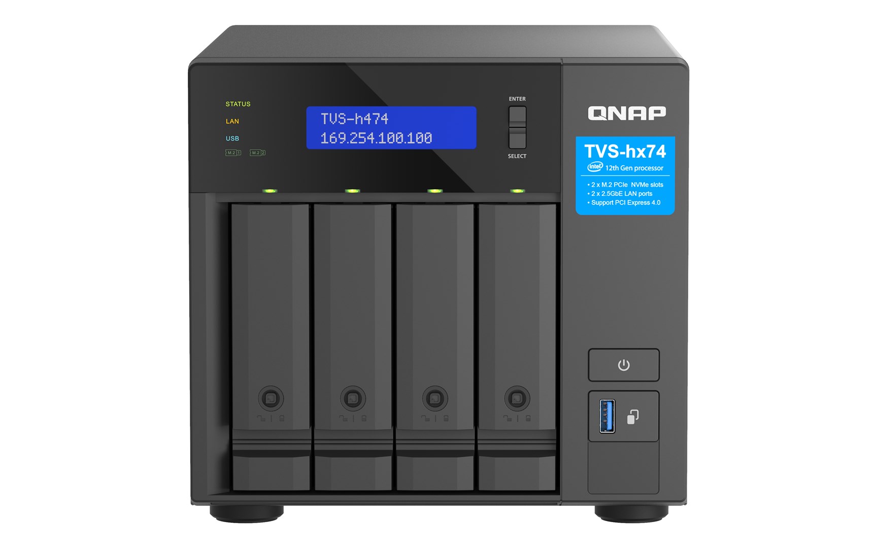 Qnap TVS-h474-PT-8G, Tower NAS, Intel Pentium Gold G7400 — zdjęcie 1 z 6
