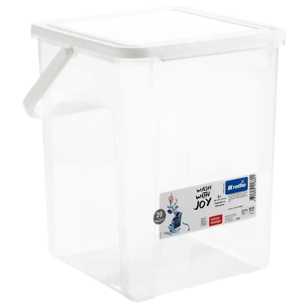 ROTHO Pojemnik na detergenty 5kg 9L transparentny/biały — zdjęcie 1 z 6
