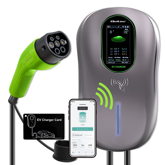 Qoltec Stacja ładowania EV 2w1 Typ2 22kW Wallbox — zdjęcie 1 z 7