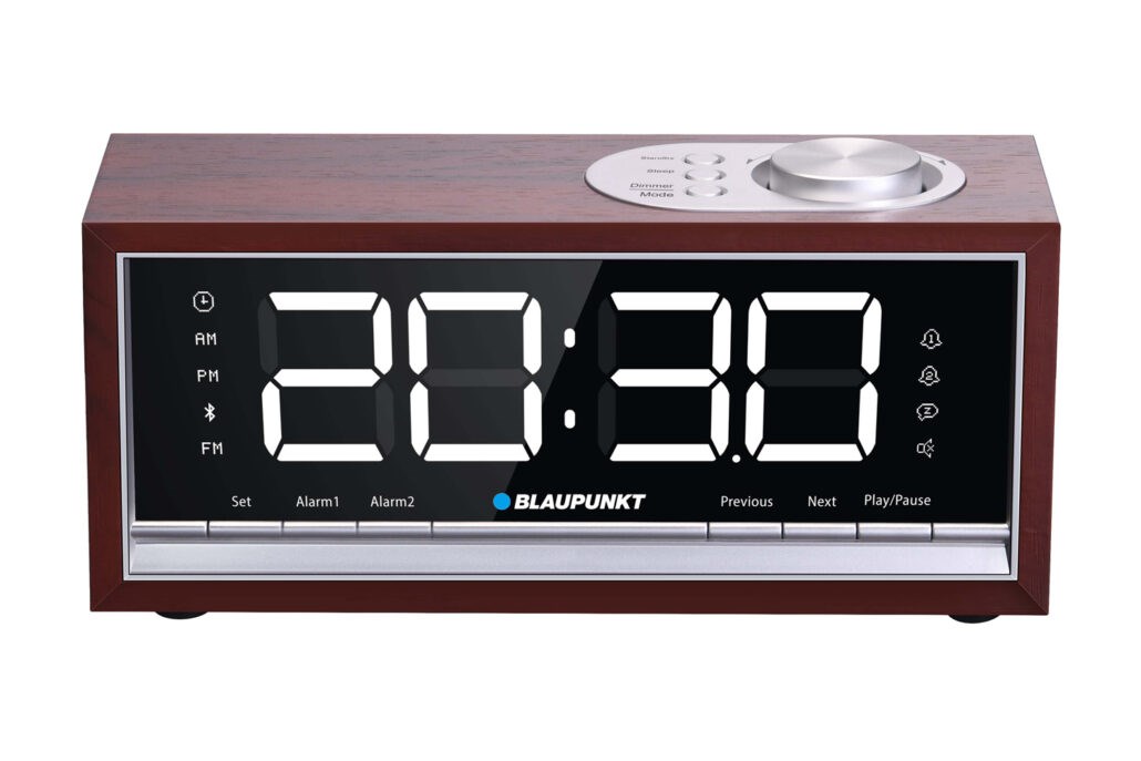 Radiobudzik Blaupunkt CR60BT - Bluetooth, Czarny, Brązowy — zdjęcie 1 z 3