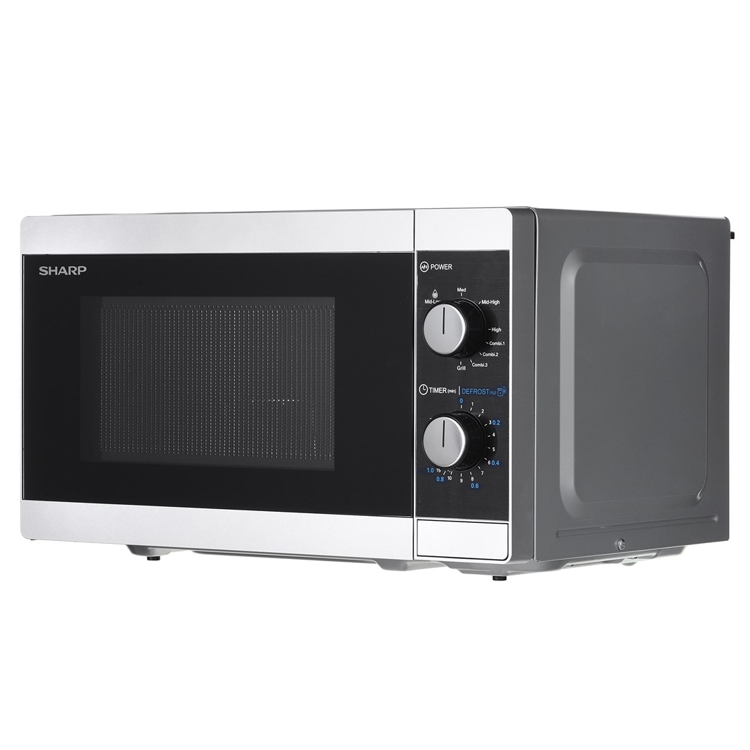 Kuchenka mikrofalowa SHARP YC-MG01E-S 800W 20l srebrna — zdjęcie 1 z 6