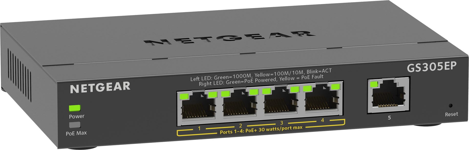 Switch Netgear GS305EP-100PES 5p PoE 63W Unmanaged — zdjęcie 1 z 7