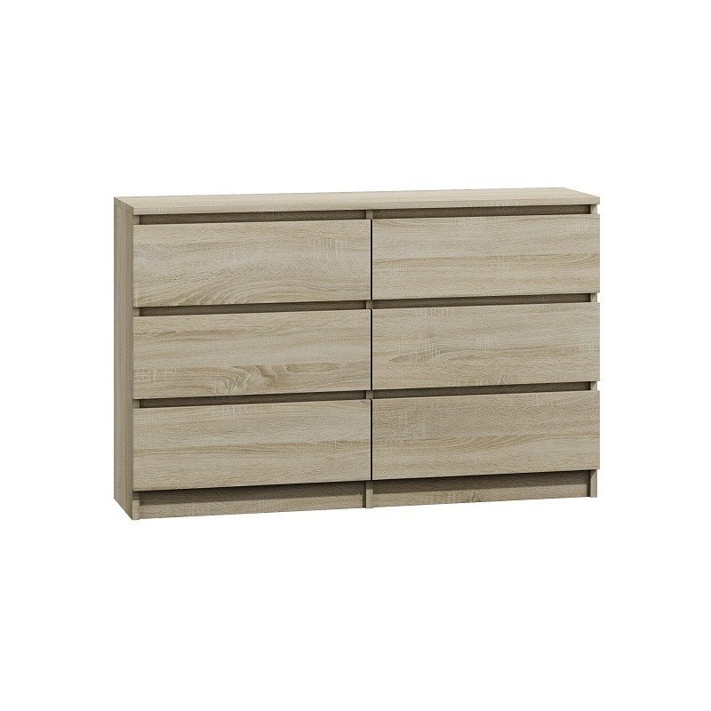M6 MALWA KOMODA 120CM 6 SZUFLAD SONOMA — zdjęcie 1 z 4
