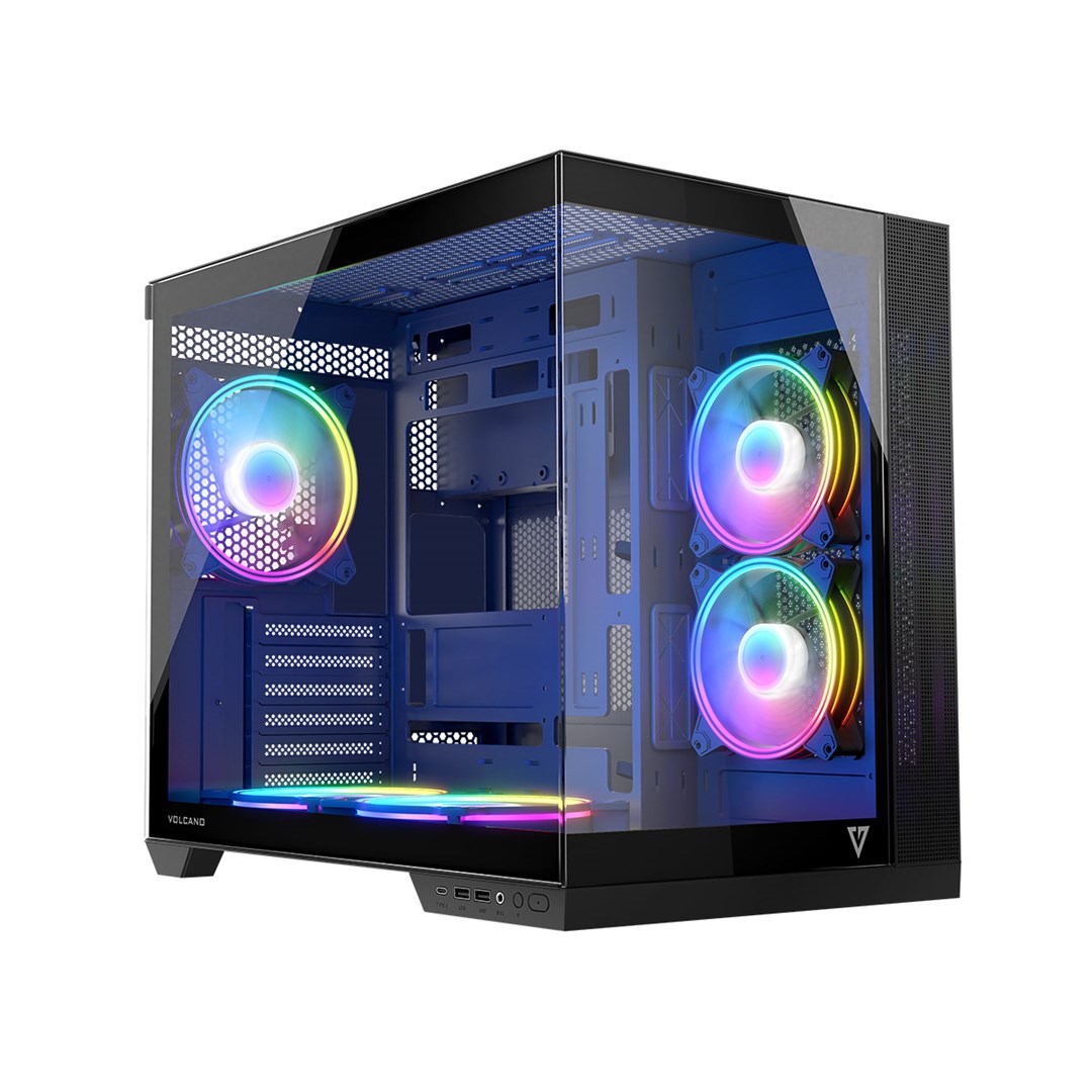 MODECOM OBUDOWA VOLCANO PANORAMA APEX ARGB 5F MIDI BLACK — zdjęcie 1 z 8
