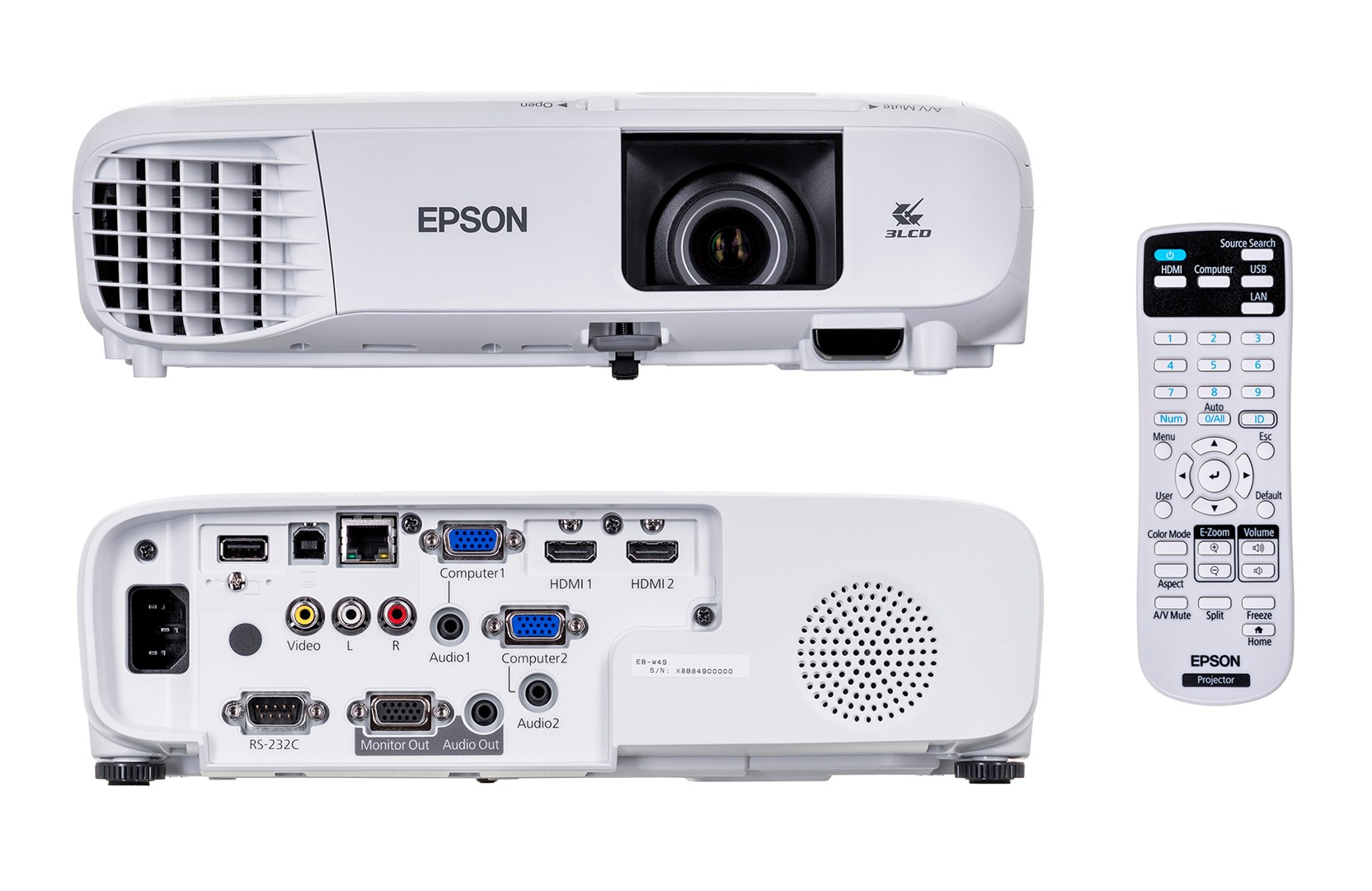 PROJEKTOR EPSON EB-W49 LCD, WXGA, 3800 ANSI — zdjęcie 1 z 8
