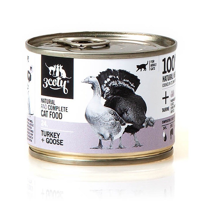 3Coty TURKEY + GOOSE for Adult Cats 180g — zdjęcie 1 z 5