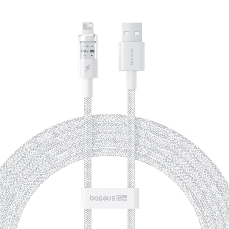 Kabel Baseus Gem Typ USB A - Lightning 2.4A 2m Biały — zdjęcie 1 z 7