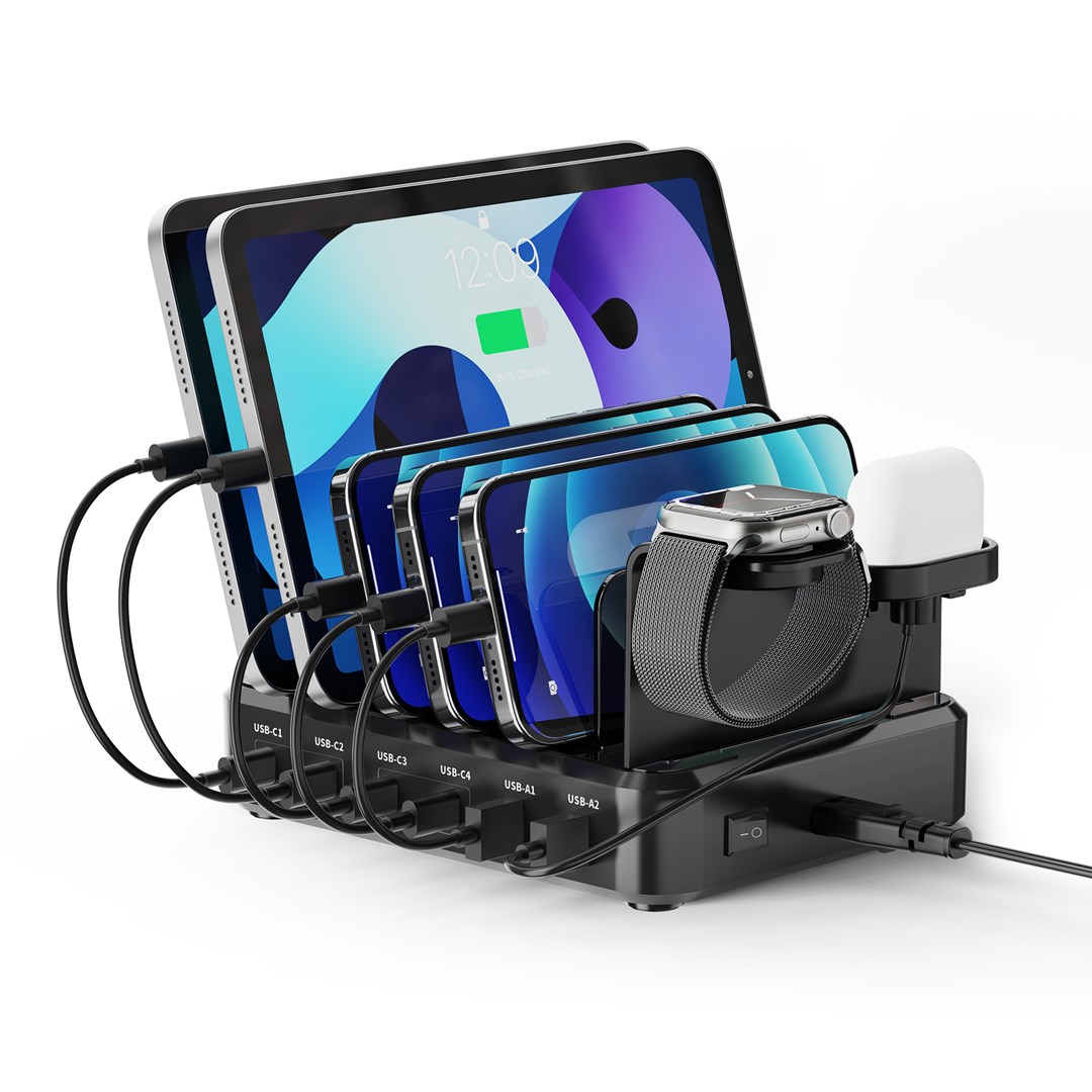 EWENT ŁADOWARKA SIECIOWA 130W 6-PORTOWA, 4X USB-C — zdjęcie 1 z 2
