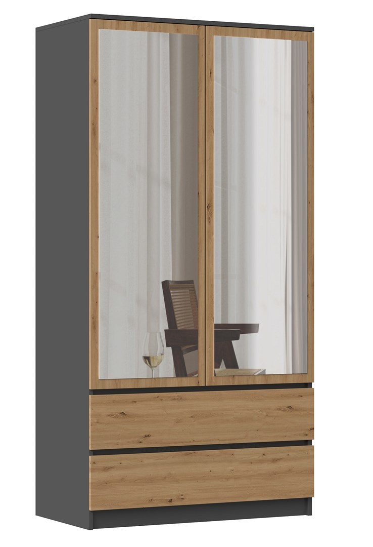 Szafa SS-90 LUSTRO 90x50xH180 antracyt/artisan — zdjęcie 1 z 3