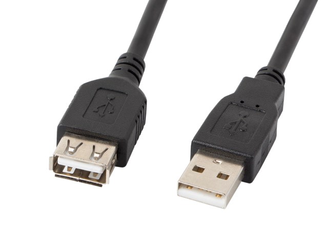 Kabel Lanberg CA-USBE-10CC-0018-BK 1,8m Czarny — zdjęcie 1 z 2