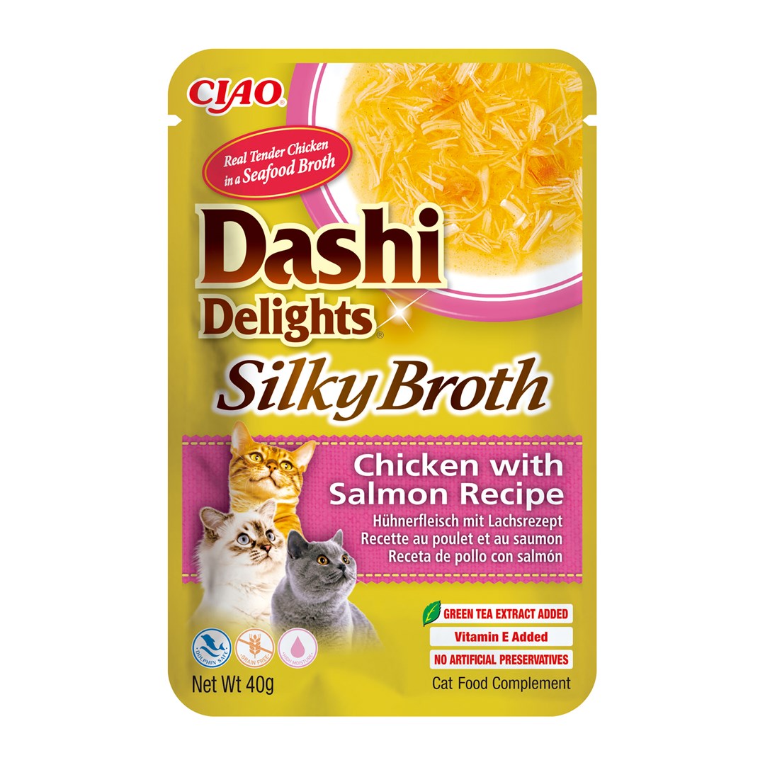 INABA CAT DASHI DELIGHTS SILKY CHICKEN SALMON 40g — zdjęcie 1 z 6