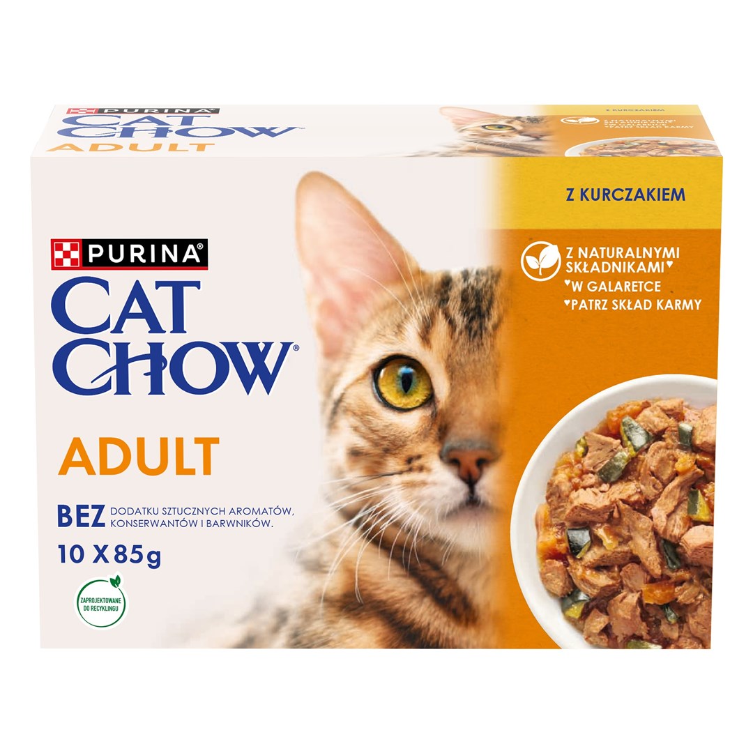 PURINA Cat Chow Kurczak, cukinia - 10x85 g — zdjęcie 1 z 8